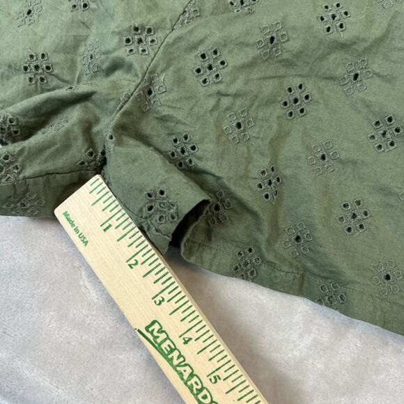 Aerie Romper Womens Small Green Eyelet Cutout Cottagecore Boho Coquette Summer - Picture 5 of 10